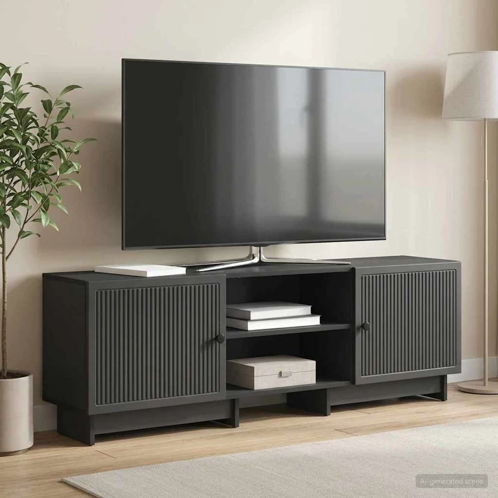 TV staliukas Televizoriaus spintelė 150 x 31 x 50 cm Juoda Dirbtinė mediena
