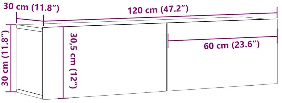 TV staliukas Televizoriaus spintelė, juodas ąžuolas, 120x30x30,5 cm, mediena