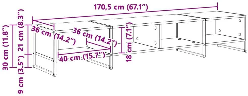 TV staliukas Televizoriaus spintelė 170.5 x 36 x 30.5 cm Juodas ąžuolas