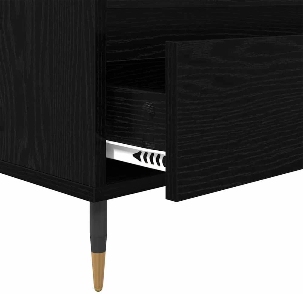 TV staliukas Televizoriaus spintelė Juodas ąžuolas 100 x 34,5 x 44,5 cm