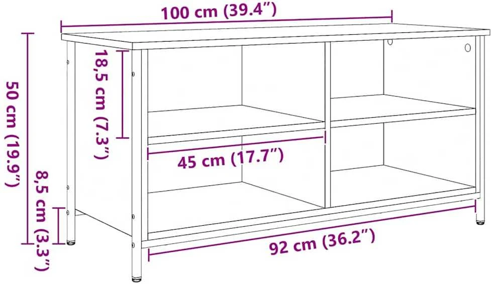 TV staliukas Televizoriaus spintelė 100 x 40 x 50 cm Juodas ąžuolas