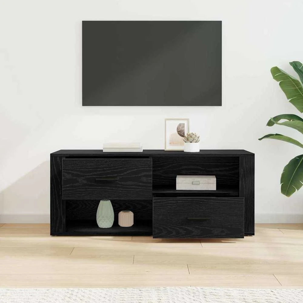 TV staliukas Televizoriaus spintelė 100 x 35 x 40 cm Juodas ąžuolas
