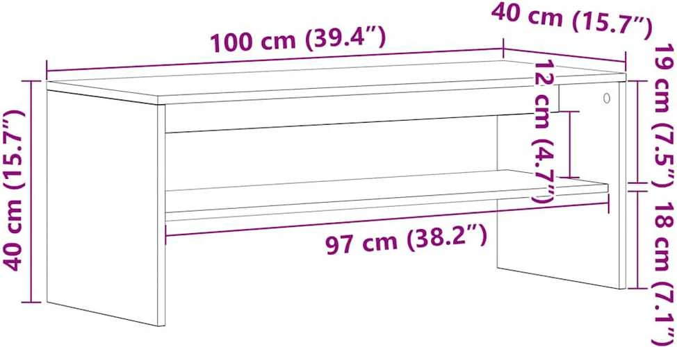 TV staliukas televizoriaus spintelė juodas ąžuolas 100x40x40 cm