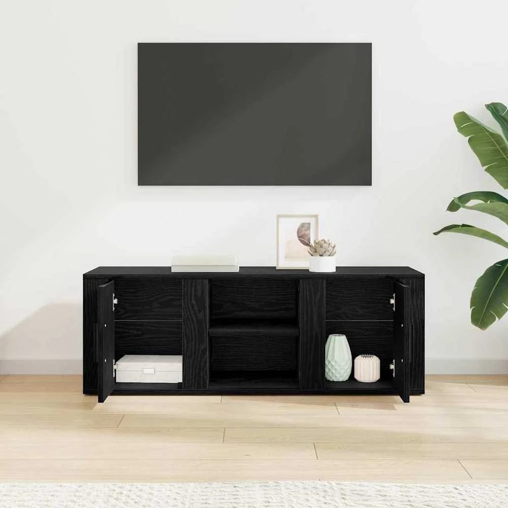 TV staliukas Televizoriaus spintelė 100 x 31,5 x 35 cm Juodas ąžuolas