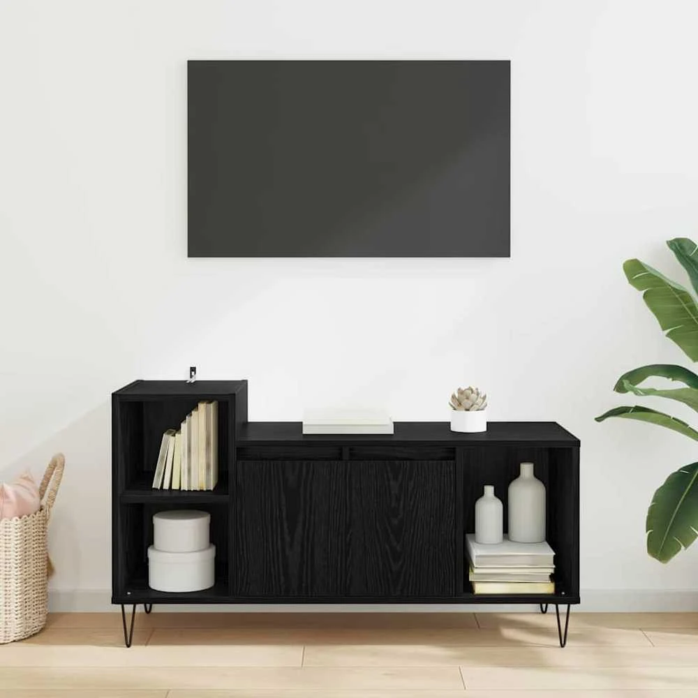 TV staliukas Televizoriaus spintelė 100 x 35 x 55 cm Juodas ąžuolas