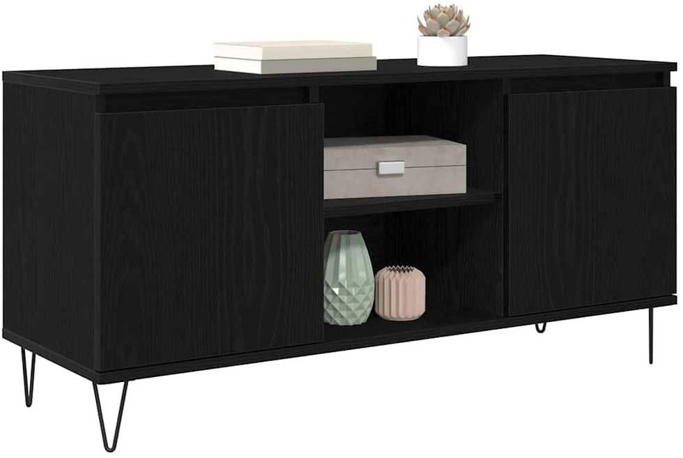 TV staliukas Televizoriaus spintelė 104 x 35 x 50 cm Juodas ąžuolas