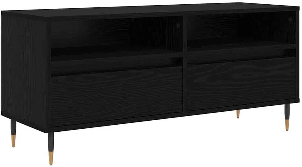 TV staliukas Televizoriaus spintelė Juodas ąžuolas 100 x 34,5 x 44,5 cm