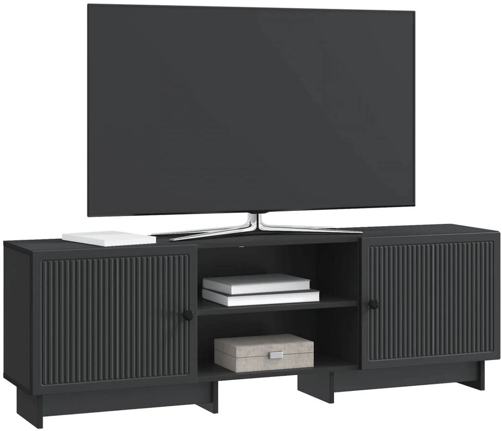 TV staliukas Televizoriaus spintelė 150 x 31 x 50 cm Juoda Dirbtinė mediena