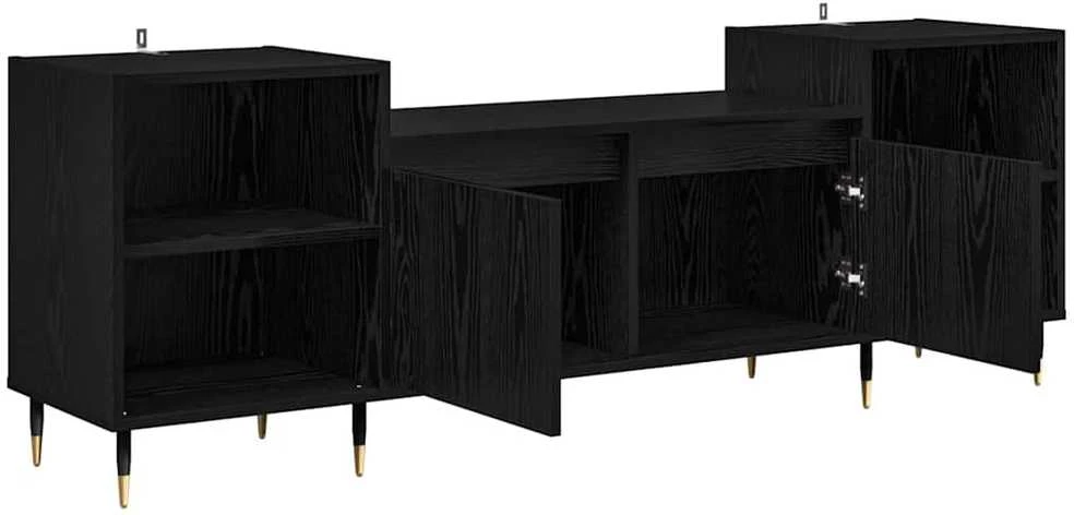 TV staliukas Televizoriaus spintelė 160 x 35 x 55 cm Juodas ąžuolas