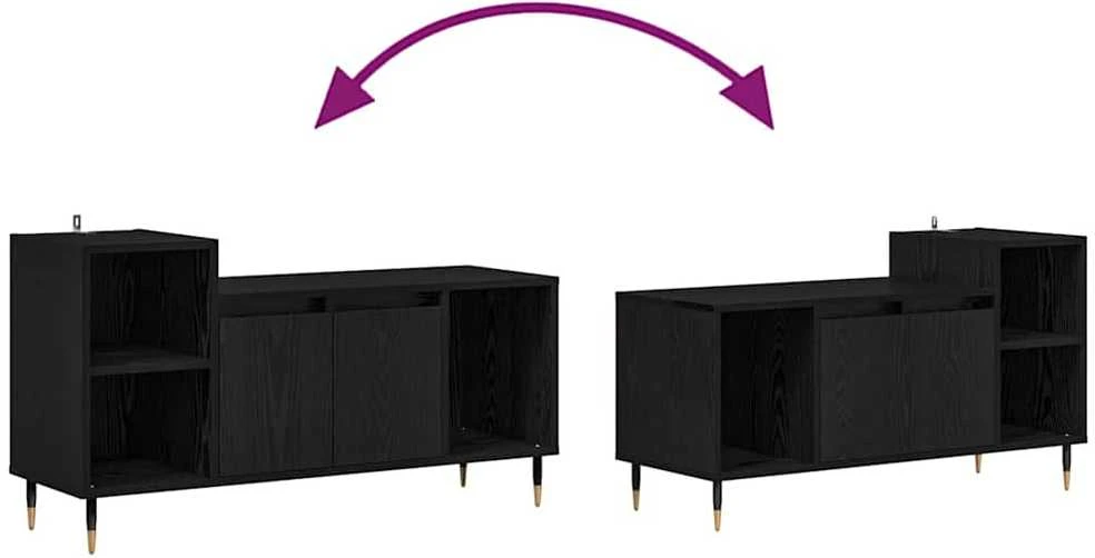 TV staliukas Televizoriaus spintelė 100 x 35 x 55 cm Juodas ąžuolas