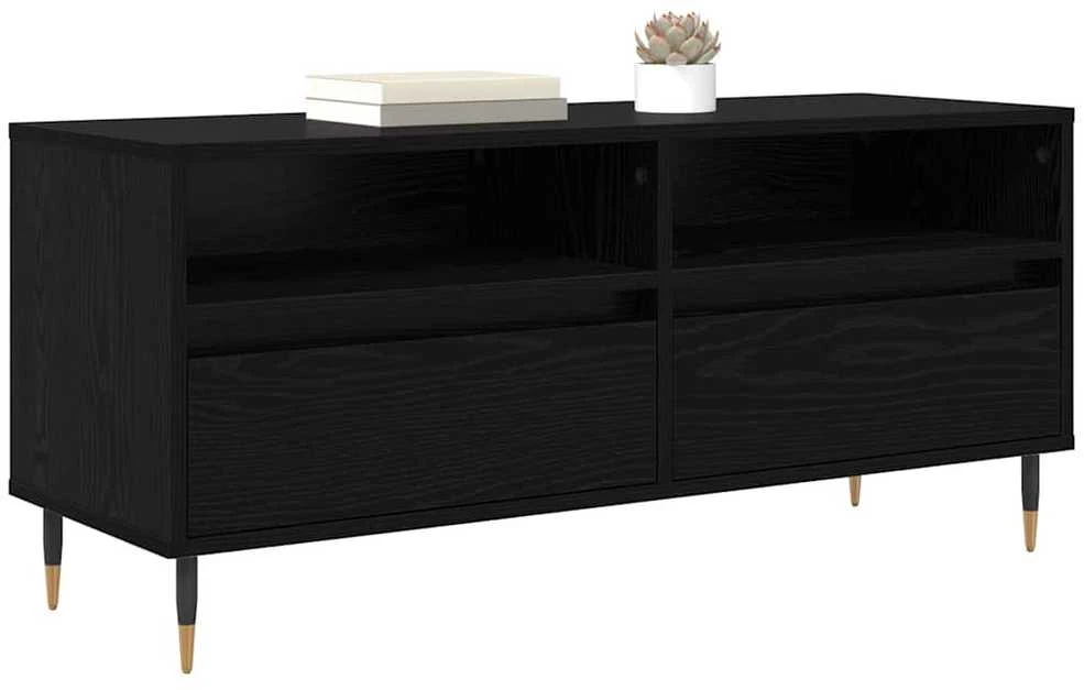 TV staliukas Televizoriaus spintelė Juodas ąžuolas 100 x 34,5 x 44,5 cm
