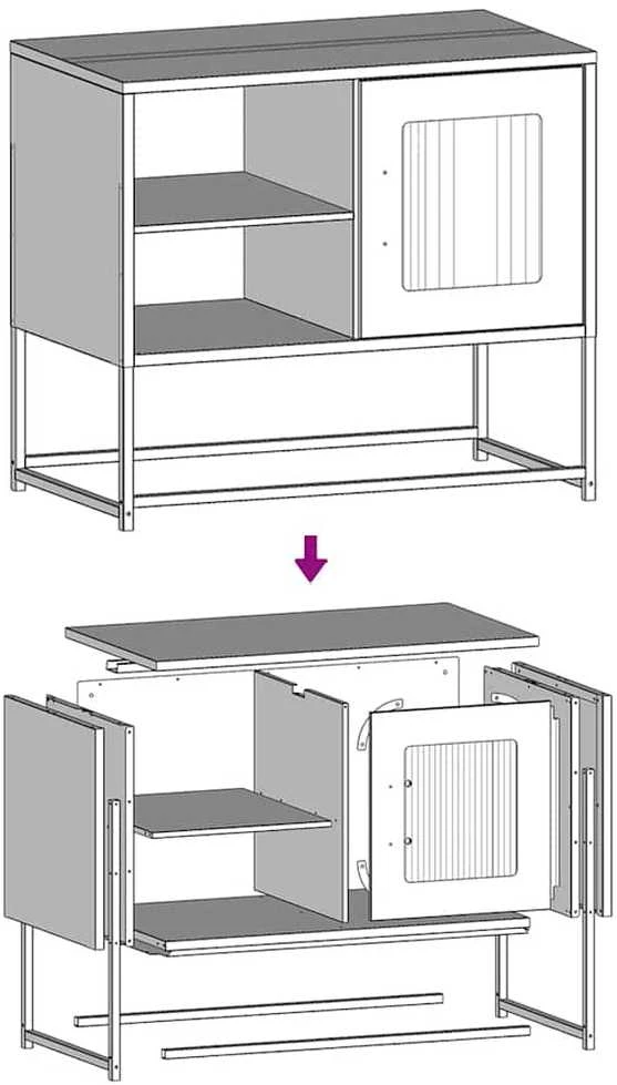 TV staliukas Televizoriaus spintelė, juodos spalvos, 68x39x60,5cm, plienas