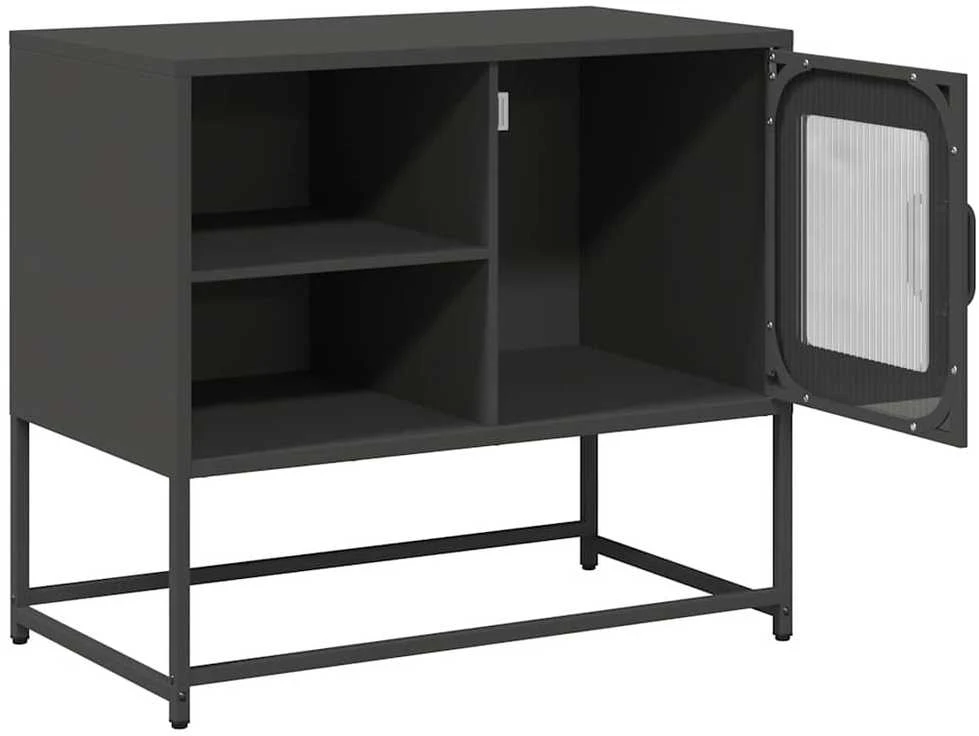 TV staliukas Televizoriaus spintelė, juodos spalvos, 68x39x60,5cm, plienas