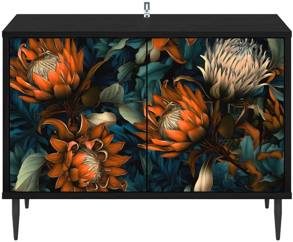 TV staliukas Televizoriaus spintelė LOCHEM 69 x 33 x 50,5 cm Juodojo ąžuolo