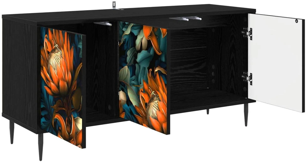 TV staliukas Televizoriaus spintelė LOCHEM 102 x 33 x 51 cm Juodojo ąžuolo