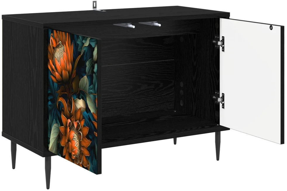 TV staliukas Televizoriaus spintelė LOCHEM 69 x 33 x 50,5 cm Juodojo ąžuolo