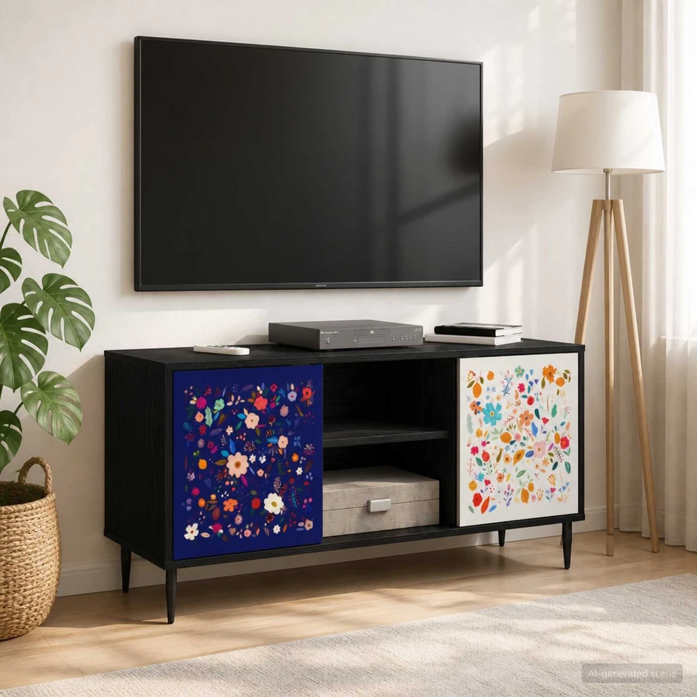 TV staliukas Televizoriaus spintelė MAINZ 102 x 33 x 51 cm Juodojo ąžuolo