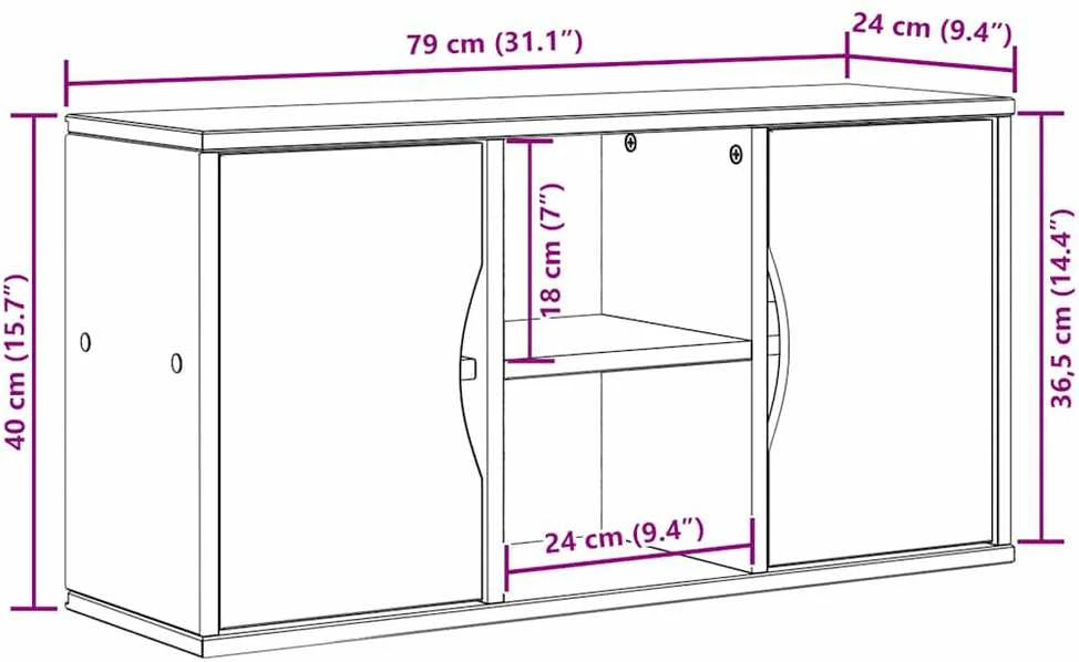 TV staliukas Televizoriaus spintelė, ODDA, balta, 79x24x40cm, pušies masyvas