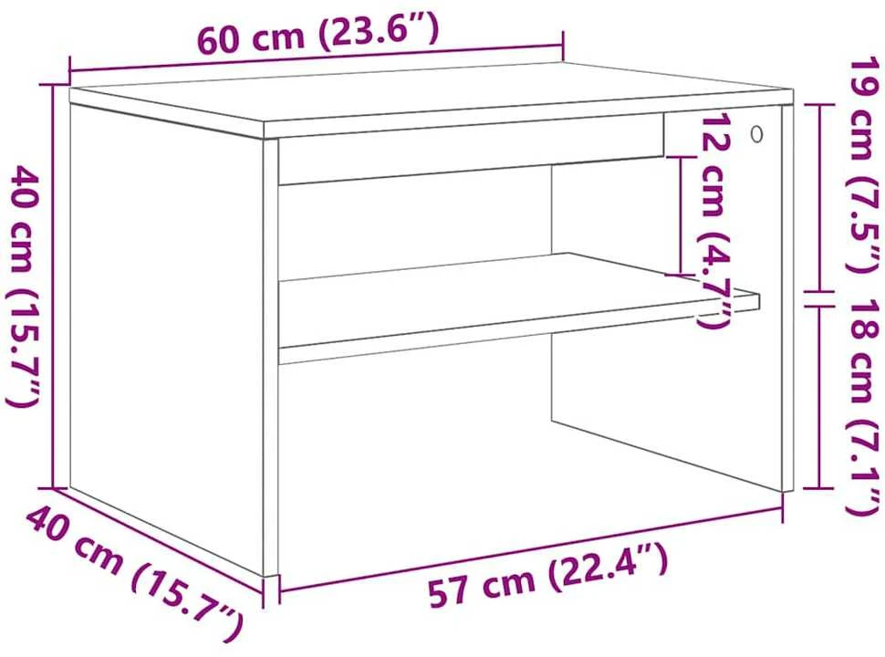 TV staliukas televizoriaus spintelė Old Wood 60x40x40 cm Engineered Wood