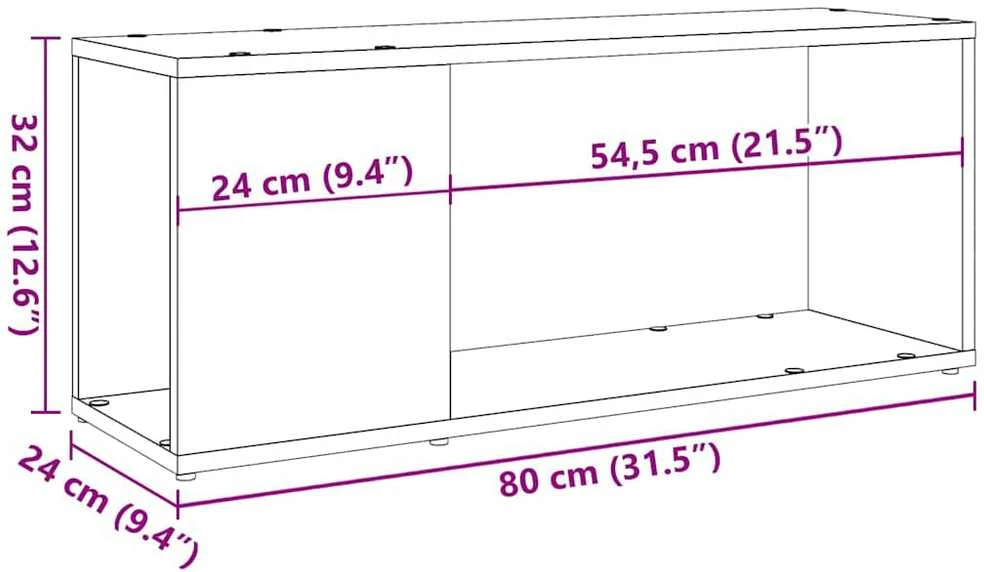 TV staliukas televizoriaus spintelė Old Wood 80x24x32cm Engineered Wood