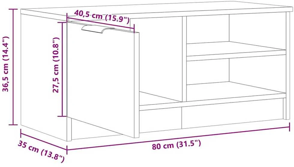TV staliukas televizoriaus spintelė Old Wood 80x35x36,5 cm Engineered Wood