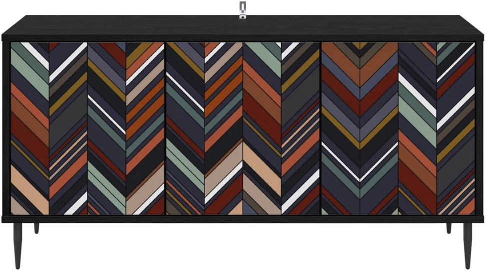TV staliukas Televizoriaus spintelė OMMEN 102 x 33 x 51 cm Juodojo ąžuolo