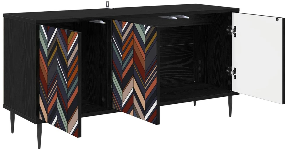 TV staliukas Televizoriaus spintelė OMMEN 102 x 33 x 51 cm Juodojo ąžuolo