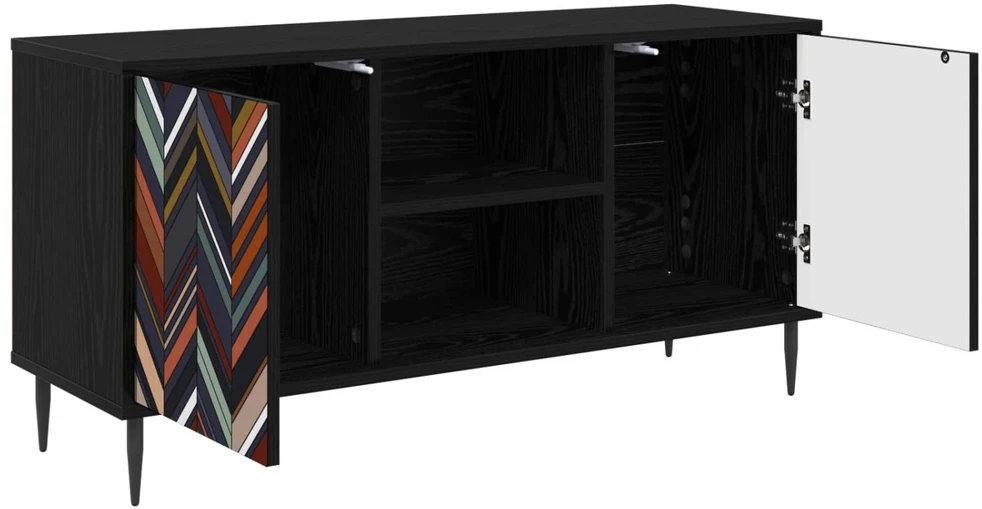TV staliukas Televizoriaus spintelė OMMEN 102 x 33 x 51 cm Juodojo ąžuolo