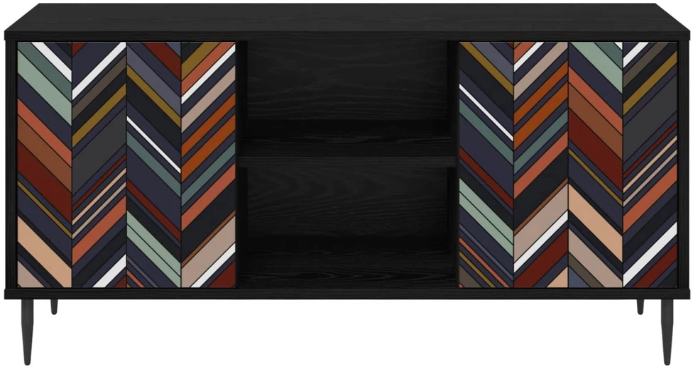 TV staliukas Televizoriaus spintelė OMMEN 102 x 33 x 51 cm Juodojo ąžuolo