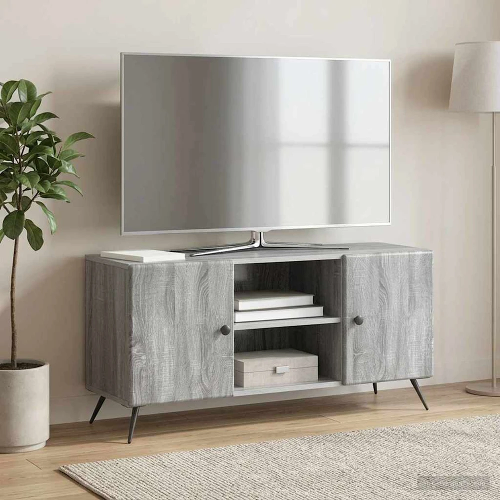TV staliukas Televizoriaus spintelė 102 x 34,5 x 50 cm Pilka sonoma ąžuolo