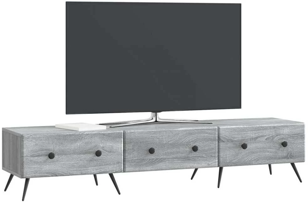 TV staliukas Televizoriaus spintelė Pilka sonoma ąžuolo 147 x 34,5 x 30 cm