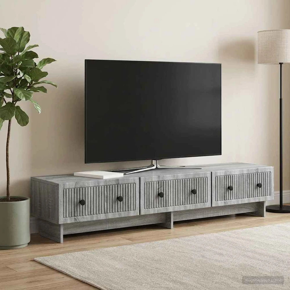 TV staliukas Televizoriaus spintelė 147 x 34,5 x 30 cm Pilka sonoma ąžuolo