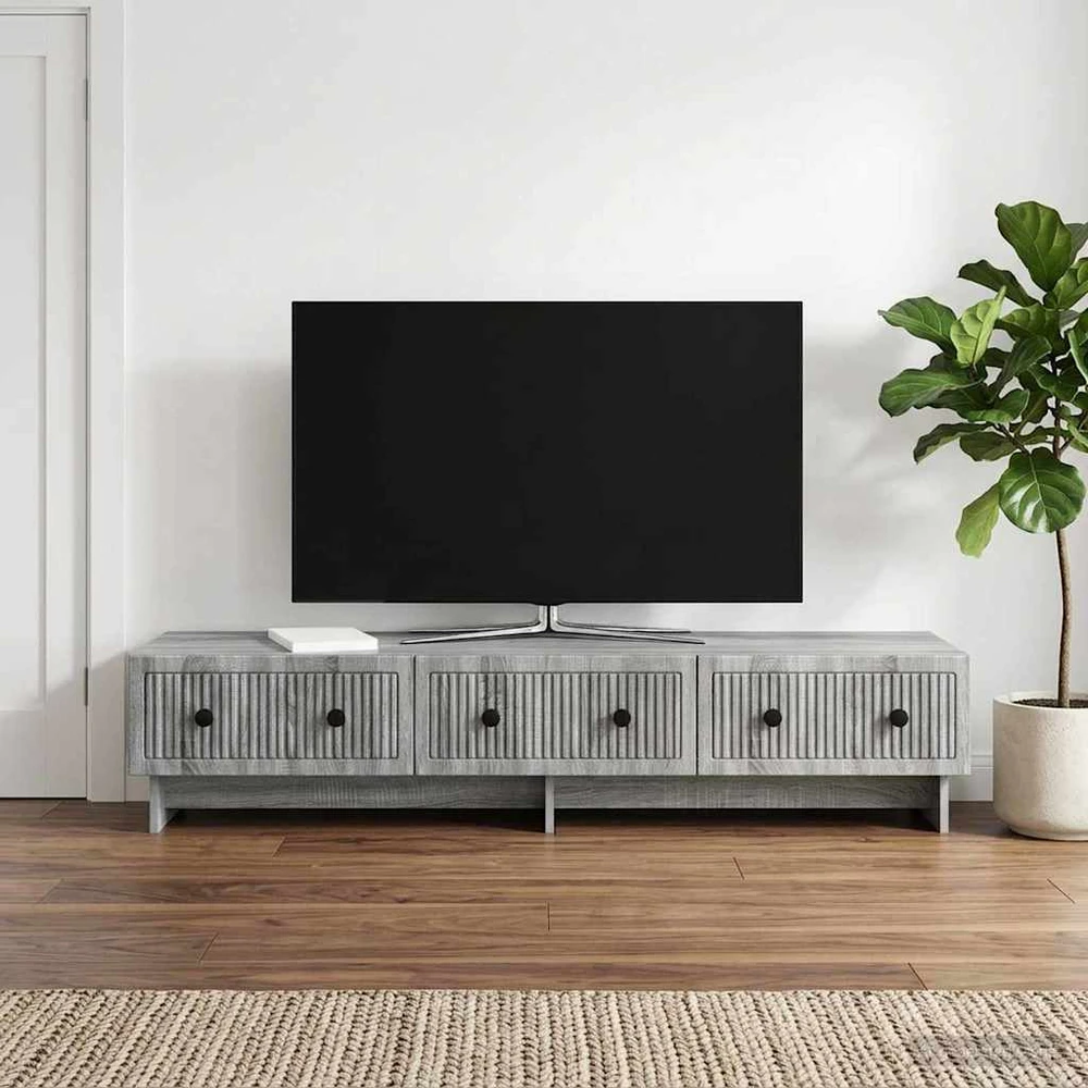 TV staliukas Televizoriaus spintelė 147 x 34,5 x 30 cm Pilka sonoma ąžuolo