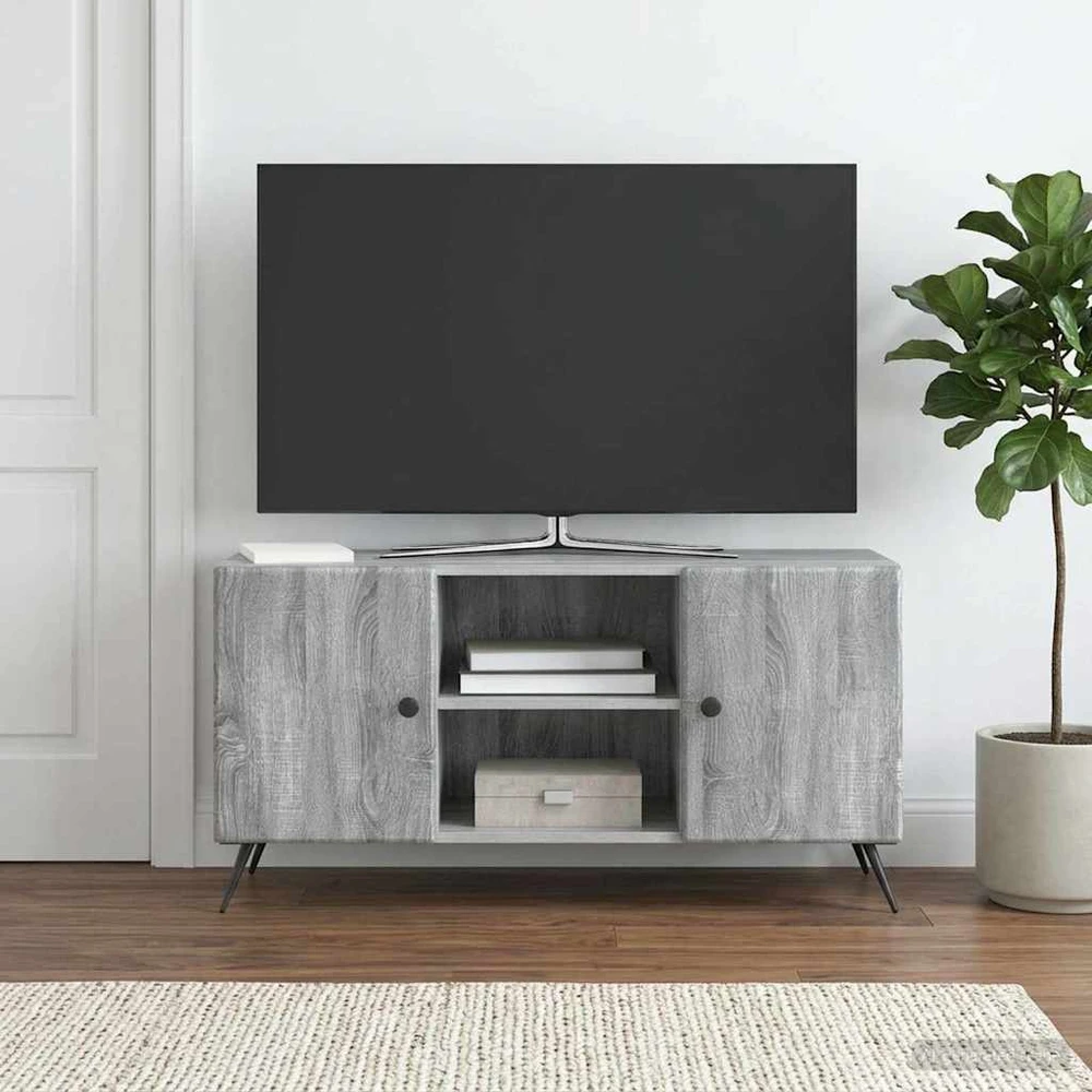 TV staliukas Televizoriaus spintelė 102 x 34,5 x 50 cm Pilka sonoma ąžuolo