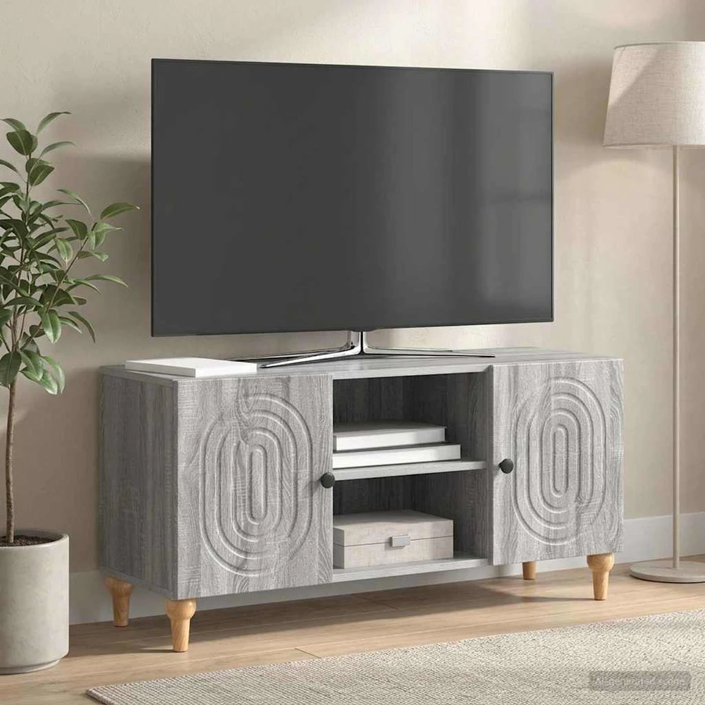 TV staliukas Televizoriaus spintelė 102 x 34,5 x 50 cm Pilka sonoma ąžuolo