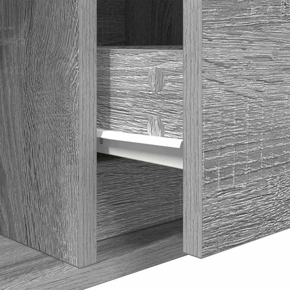 TV staliukas Televizoriaus spintelė, pilka ąžuolo, 80x31x25,5 cm, mediena