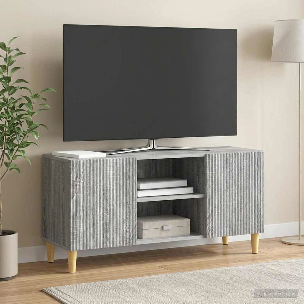 TV staliukas Televizoriaus spintelė 102 x 34,5 x 50 cm Pilka sonoma ąžuolo