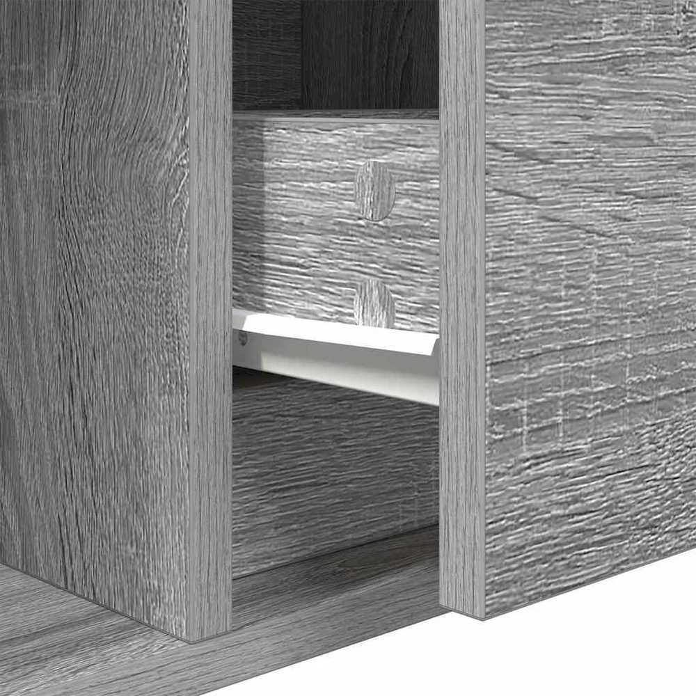 TV staliukas Televizoriaus spintelė, pilka ąžuolo, 100x31x25,5 cm, mediena