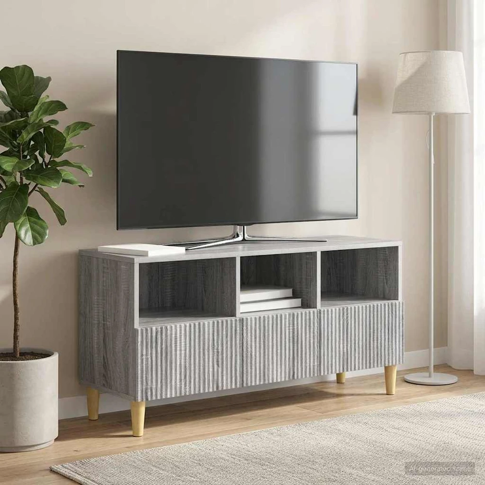 TV staliukas Televizoriaus spintelė 102 x 34,5 x 50 cm Pilka sonoma ąžuolo