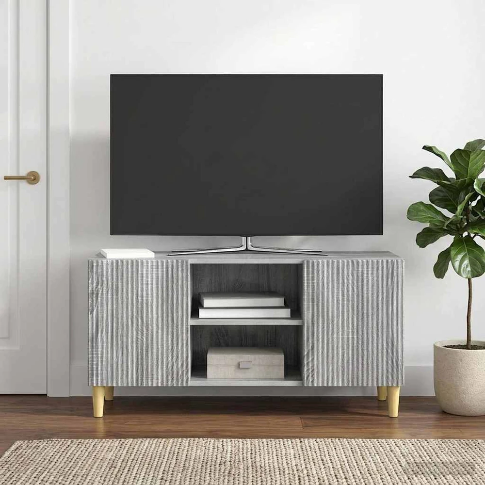 TV staliukas Televizoriaus spintelė 102 x 34,5 x 50 cm Pilka sonoma ąžuolo