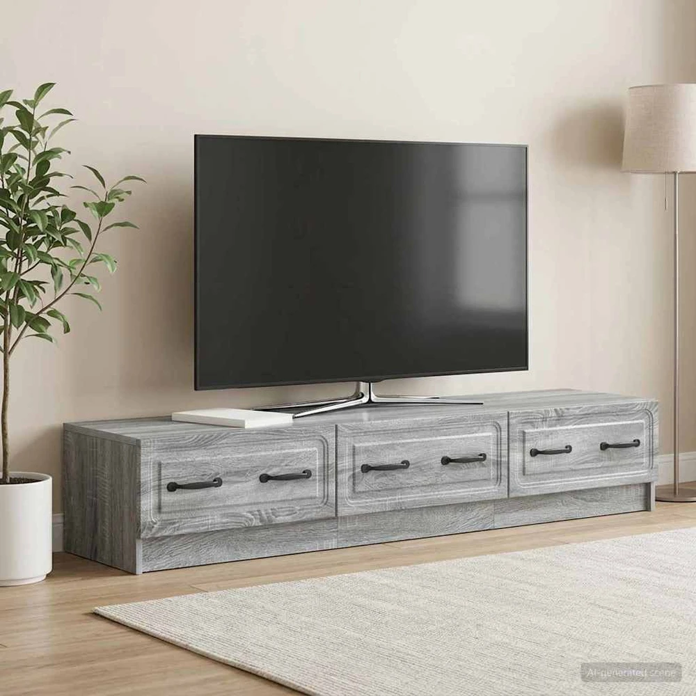 TV staliukas Televizoriaus spintelė 147 x 34,5 x 27 cm Pilka sonoma ąžuolo