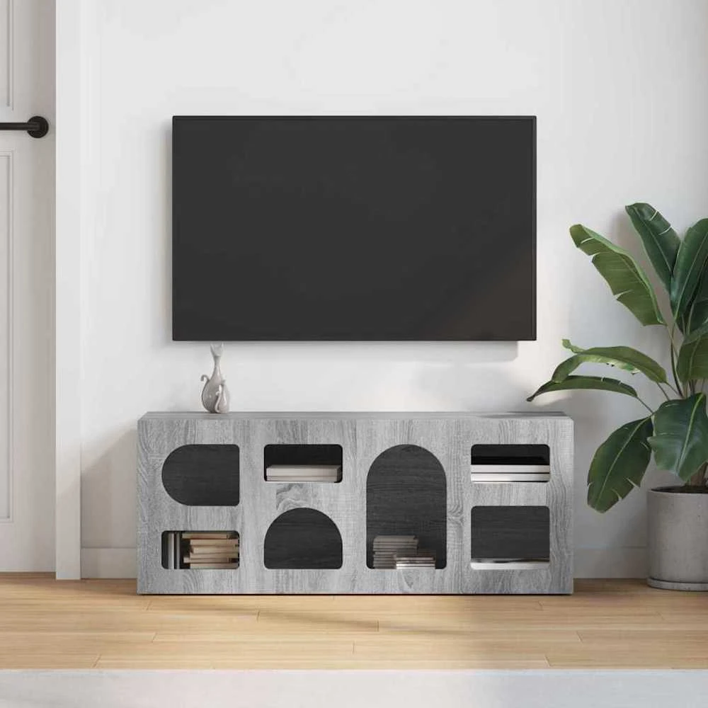 TV staliukas Televizoriaus spintelė ELST 100 x 35 x 40 cm Pilkas Sonoma