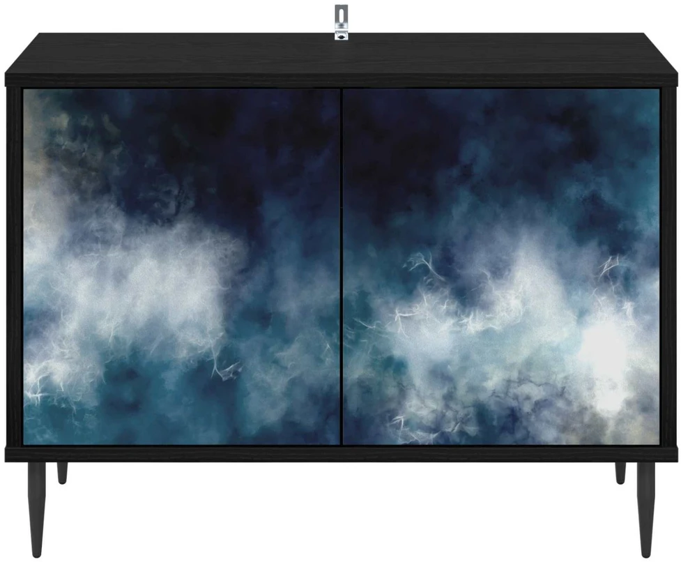 TV staliukas Televizoriaus spintelė RAALTE 69 x 33 x 50,5 cm Juodojo ąžuolo