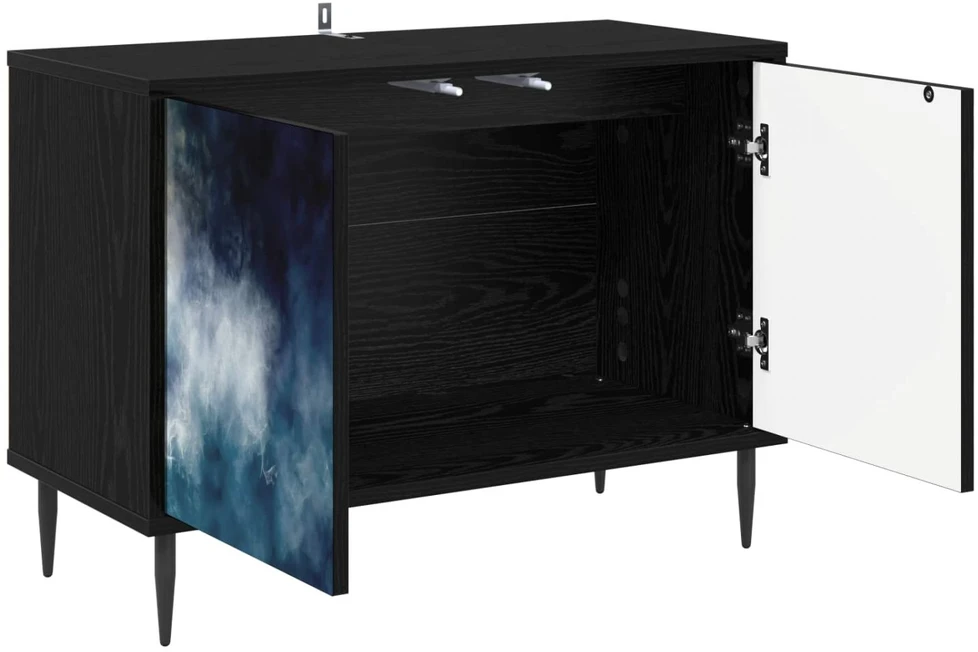 TV staliukas Televizoriaus spintelė RAALTE 69 x 33 x 50,5 cm Juodojo ąžuolo