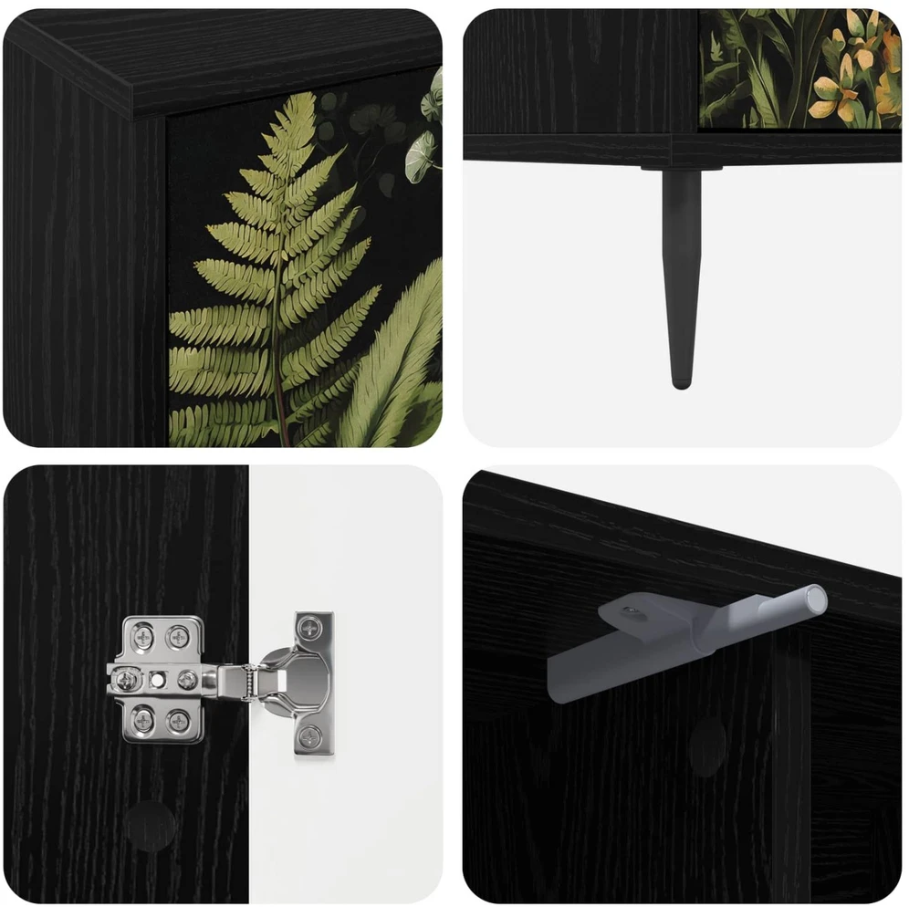 TV staliukas Televizoriaus spintelė RHENEN 102 x 33 x 51 cm Juodojo ąžuolo