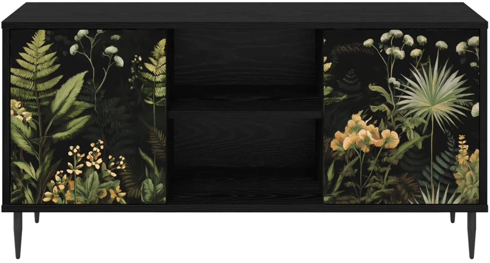 TV staliukas Televizoriaus spintelė RHENEN 102 x 33 x 51 cm Juodojo ąžuolo