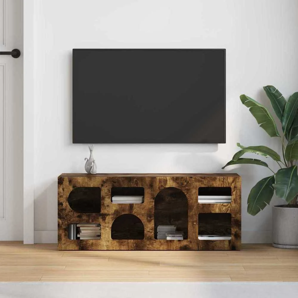 TV staliukas Televizoriaus spintelė ELST 100 x 35 x 40 cm Rūkyta ąžuolas