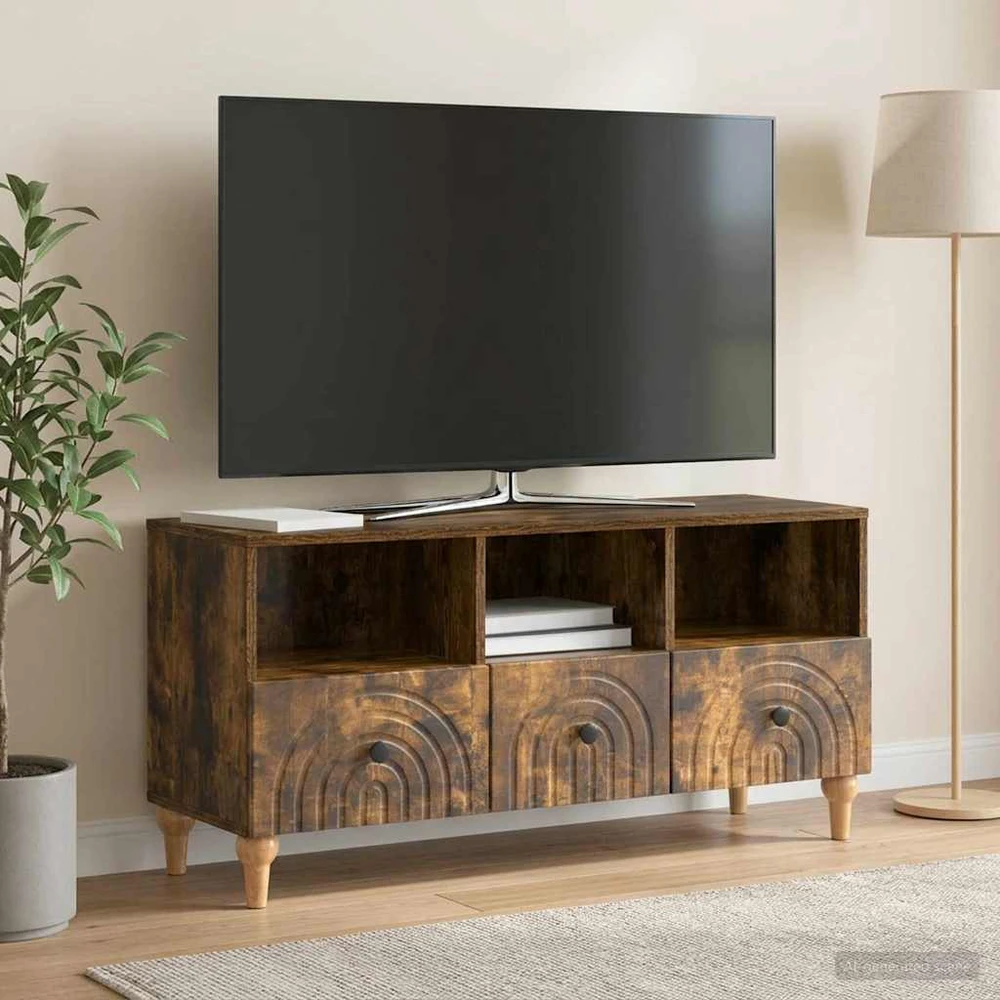 TV staliukas Televizoriaus spintelė 102 x 34,5 x 50 cm Rūkytas Ąžuolas