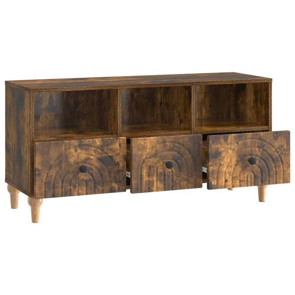 TV staliukas Televizoriaus spintelė 102 x 34,5 x 50 cm Rūkytas Ąžuolas