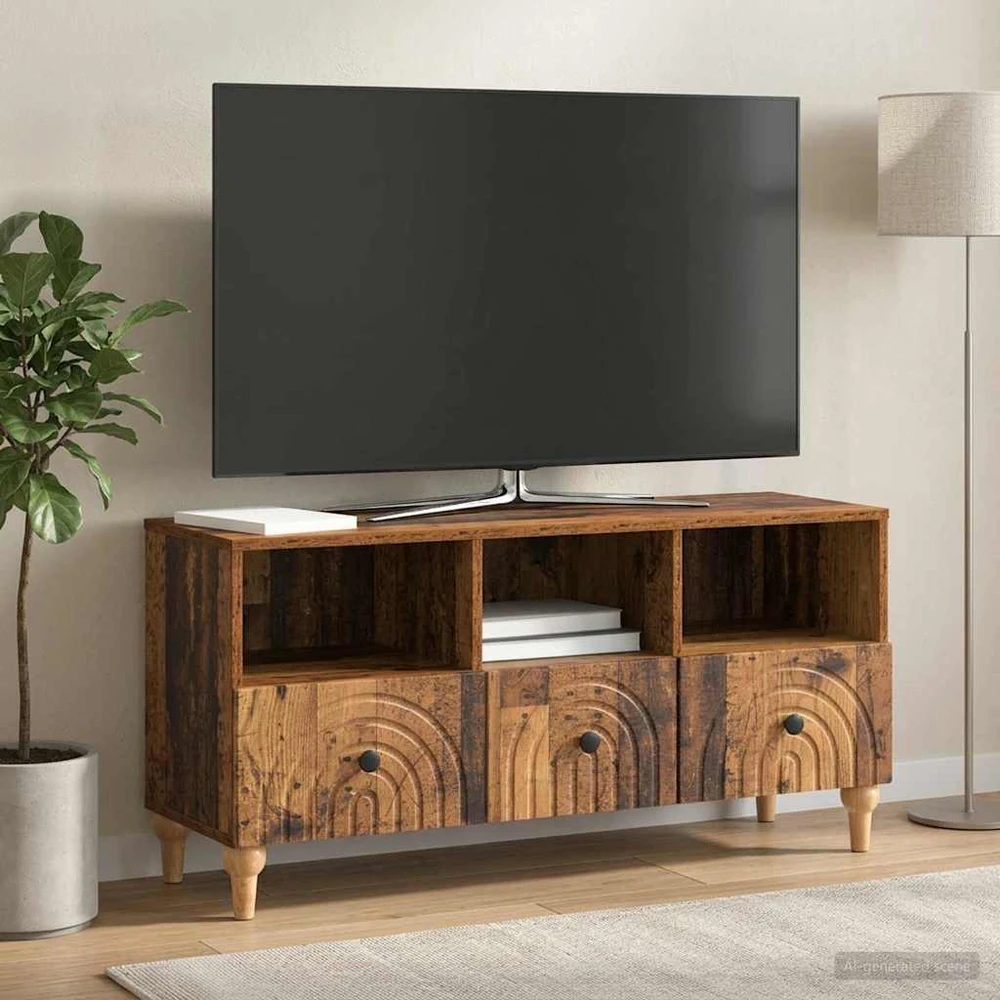 TV staliukas Televizoriaus spintelė 102 x 34,5 x 50 cm Senas medis